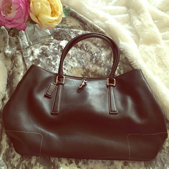 Authentic coach black leather bag