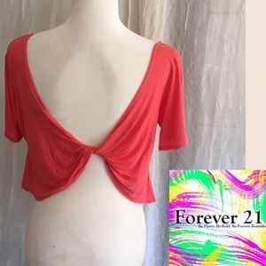 I Love H81 Forever 21 Coral Crop Top Sz Small