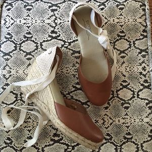 Soludos Leather Wedge Espadrilles.