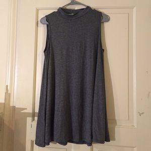 Grey high neck shift dress!