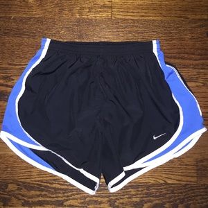 Blue/black nike shorts