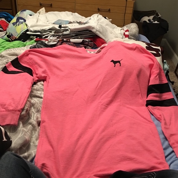 Pink Victoria's Secret varsity crew