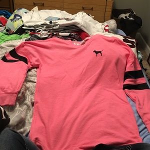 Pink Victoria's Secret varsity crew