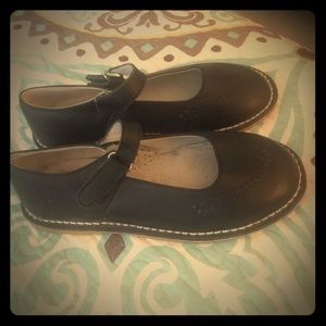 L'Amour Brand Girls Velcro Mary Jane Shoes--Navy