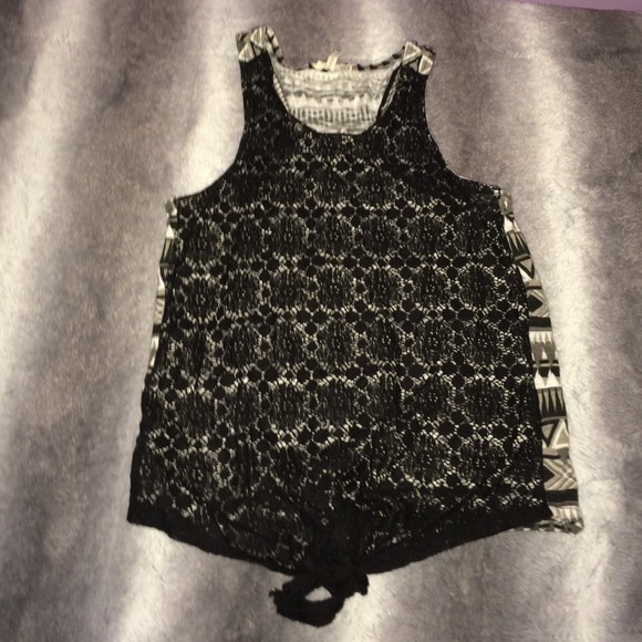 Black white and grey tank top
