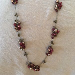 Ann Taylor Loft Purple Beaded Necklace