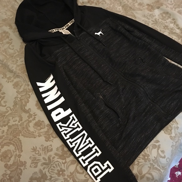 PINK Black Zip Up