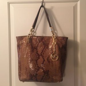 Michael Kors Python embossed satchel