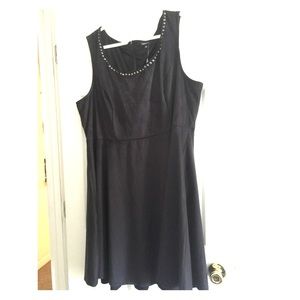 Faux Suede Dress with Stud Detail