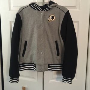 REDSKINS Hooded Lettermen's Jacket.