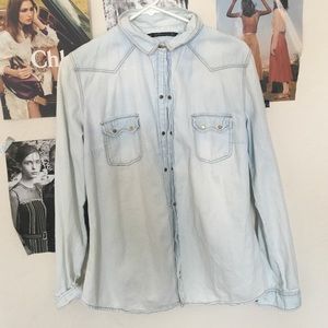 light wash denim shirt