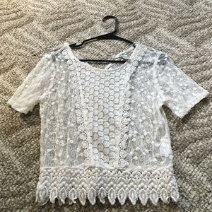 Forever 21 white flower print top
