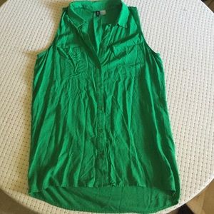 H&M Green Sleeveless shirt top