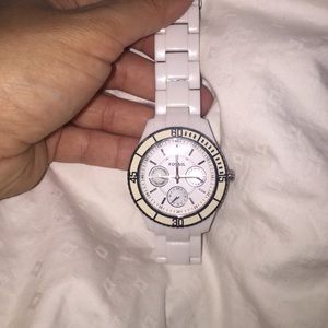 White fossil watch