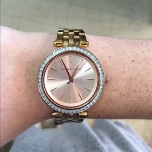 Authentic Michael Kors mini darci rose gold watch