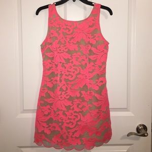 Coral scalloped dress
