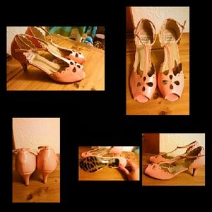 Pink retro heels size 10