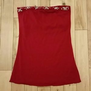 Red sequined tube top