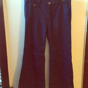 Dark-rinse denim trousers