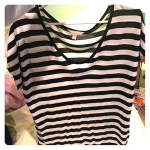 Navy and white striped top