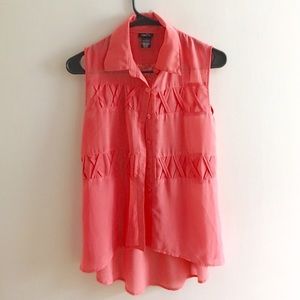 Pink sleeveless top
