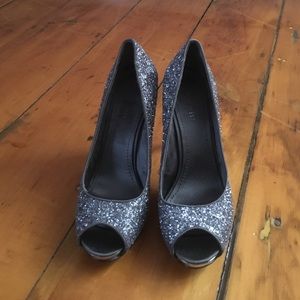 Shimmer metallic heels