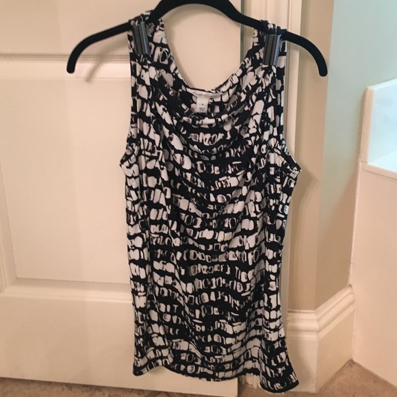 Black and white top with silver detail