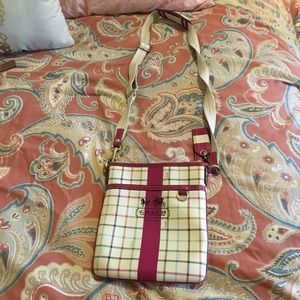 Plaid Coach Cross Body Bag