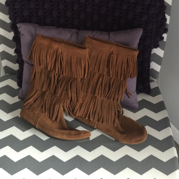Gently used Minnetonka fringe boots