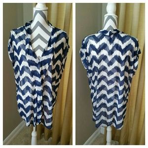 French Laundry Chevron Sheer Blouse