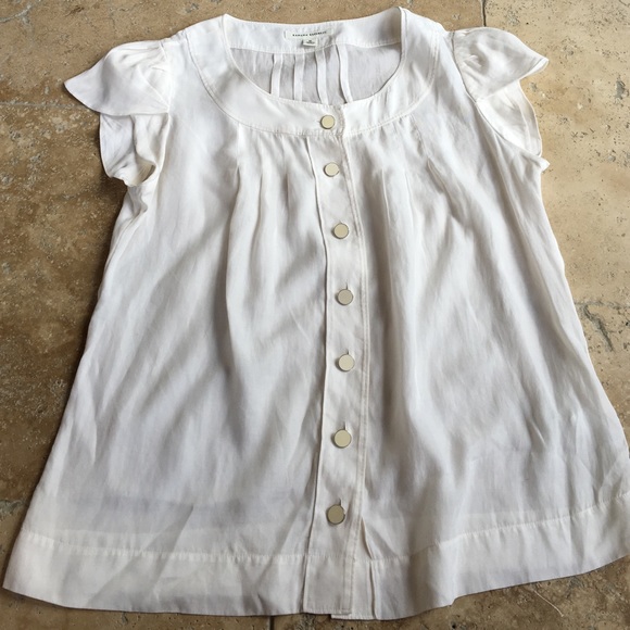 White Cap Sleeve Banana Republic Blouse
