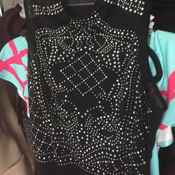 New sleeveless silver rhinestone bodysuit - Picture 3 of 4