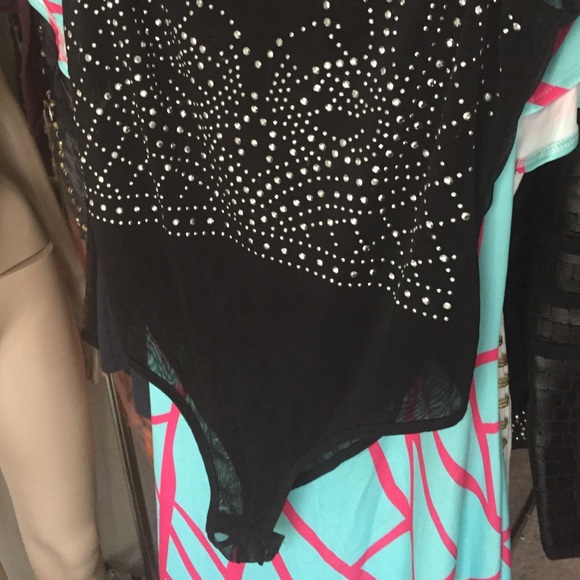 New sleeveless silver rhinestone bodysuit - Picture 4 of 4