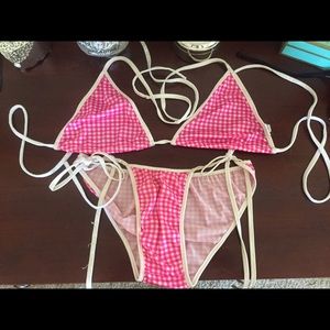 Scrunch Butt pink Gingham bikini fits size s/m