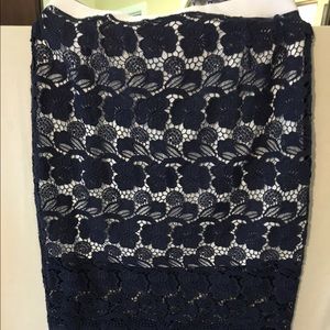 Rebecca Minkoff navy lace skirt,  size 10 NWT