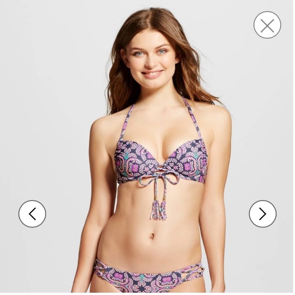 Bohemian style push up  top XL fits 34 D or 34dd
