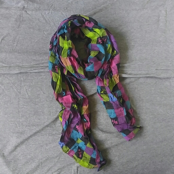 Disney Mickey Mouse rainbow plaid scarf