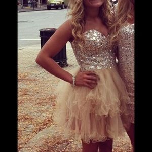 Gold homecoming or pageant dress