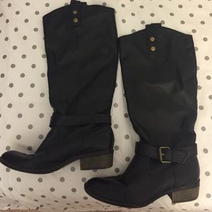 Leather tall boots