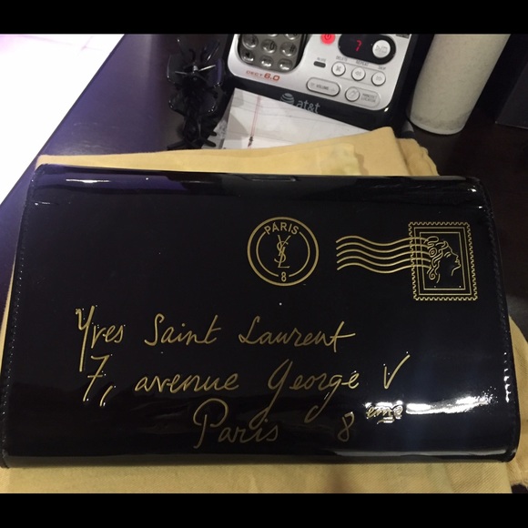 Yves Saint Laurent postcard clutch