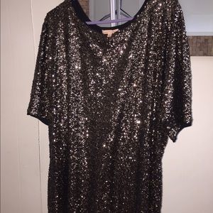 Black and Gold sequin shirt dress