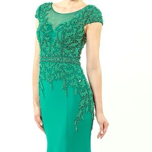 Terani forest green gown