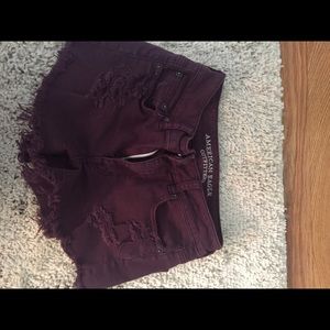 LIKE NEW  Maroon High Waisted Shorts