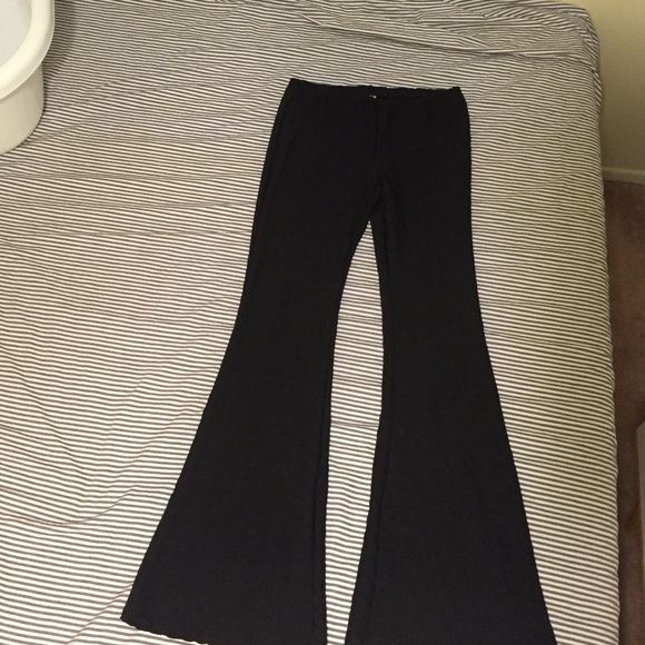 Black bell bottom pants elastic waist size L