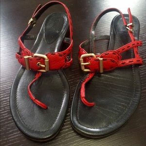 Fendi size 7.5 red sandals.
