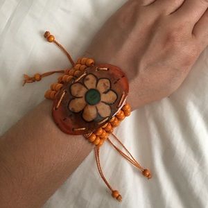Artisan hand-made coconut shell bracelet
