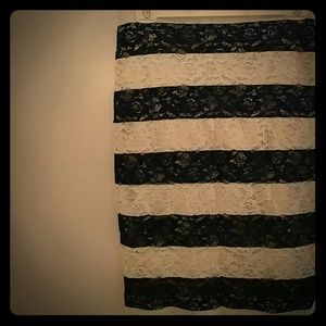 A black and white pencil skirt