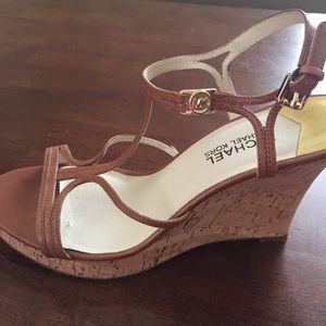 Michael Kors Strappy Wedge Sandals, Brown