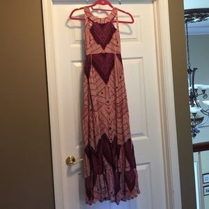 Long pink free people dress