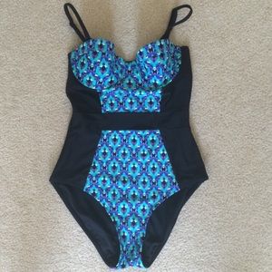 Vintage style one piece swimsuit